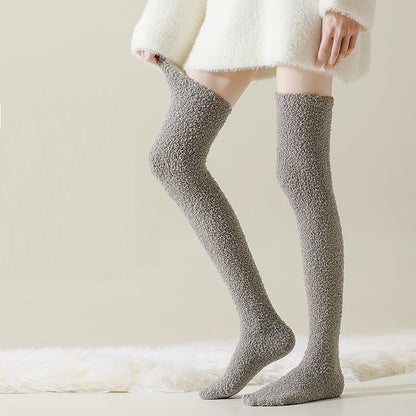 Flauschige Overknee-Haussocken Damen | Extra Warm, Kuschelig & Rutschfest für Zuhause