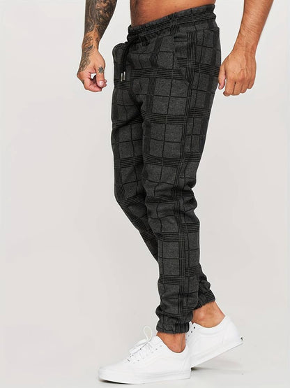 Henry | Herren Jogginghose mit Karomuster | Bequeme Freizeithose mit Kordelzug