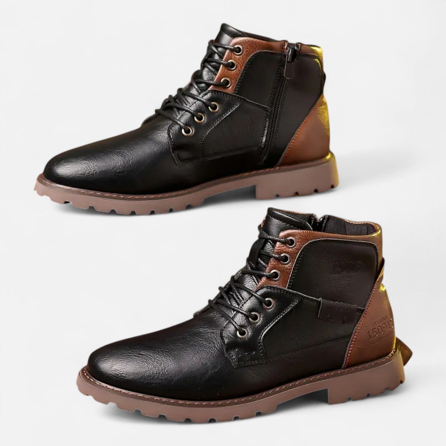 Kellan | Herren Vintage Leder Stiefeletten – Business Casual Schnür-Boots