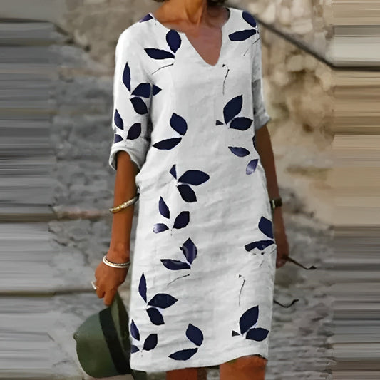 Leichtes Sommerkleid mit V-Ausschnitt – Natürlich, Komfortabel & Vielseitig