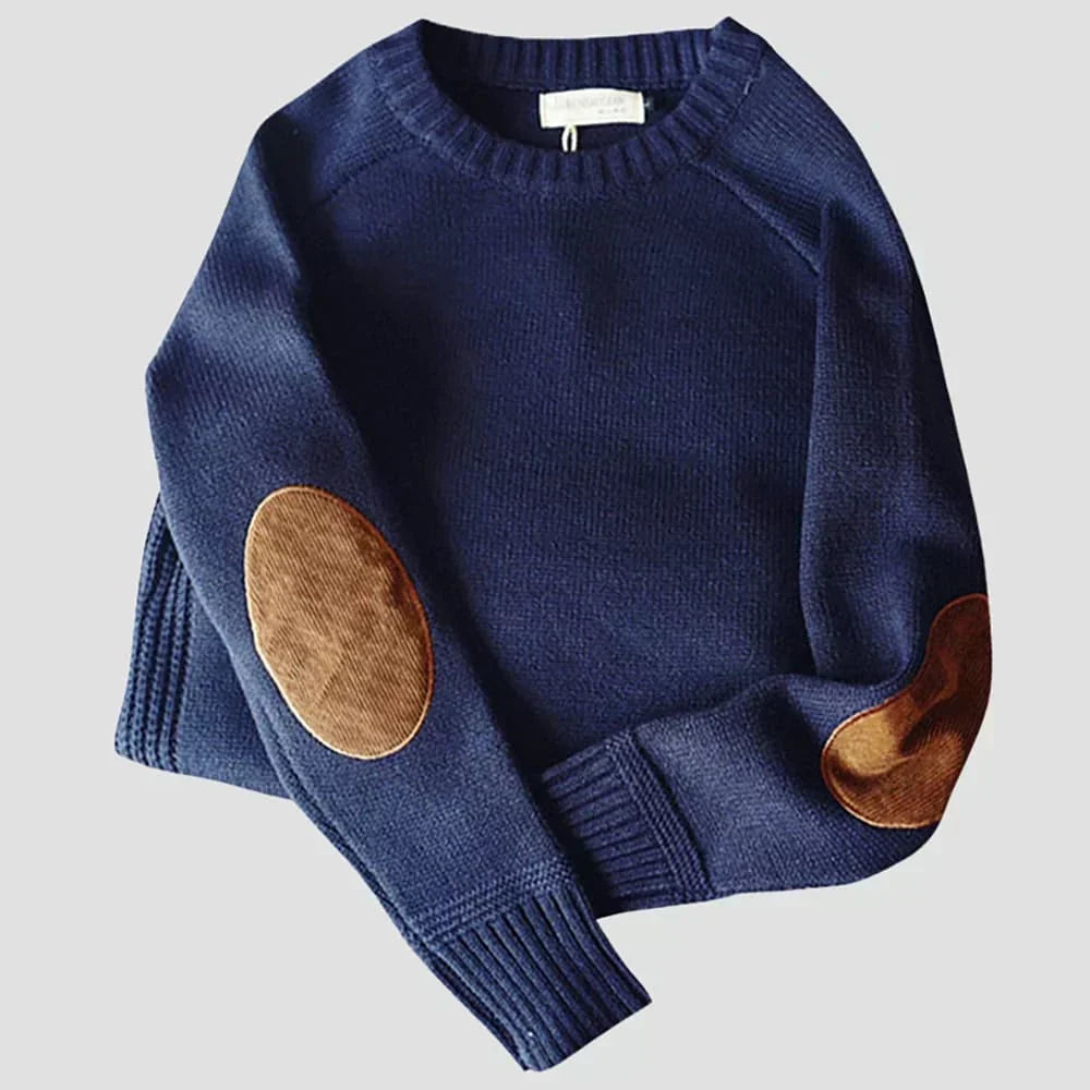 Herren Strickpullover mit Ellbogenpatches | Klassischer Stil trifft auf langlebigen Komfort