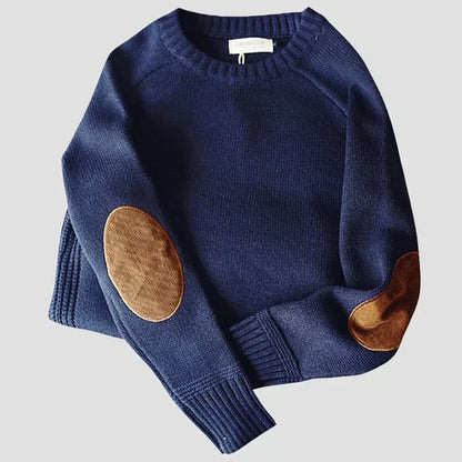 Herren Strickpullover mit Ellbogenpatches | Klassischer Stil trifft auf langlebigen Komfort