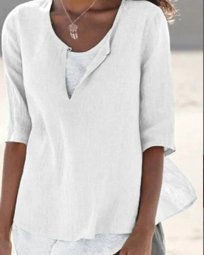 Damen Sommerbluse mit Lagenoptik – Leichte Bluse für Alltag, Freizeit und gepflegte Sommerlooks