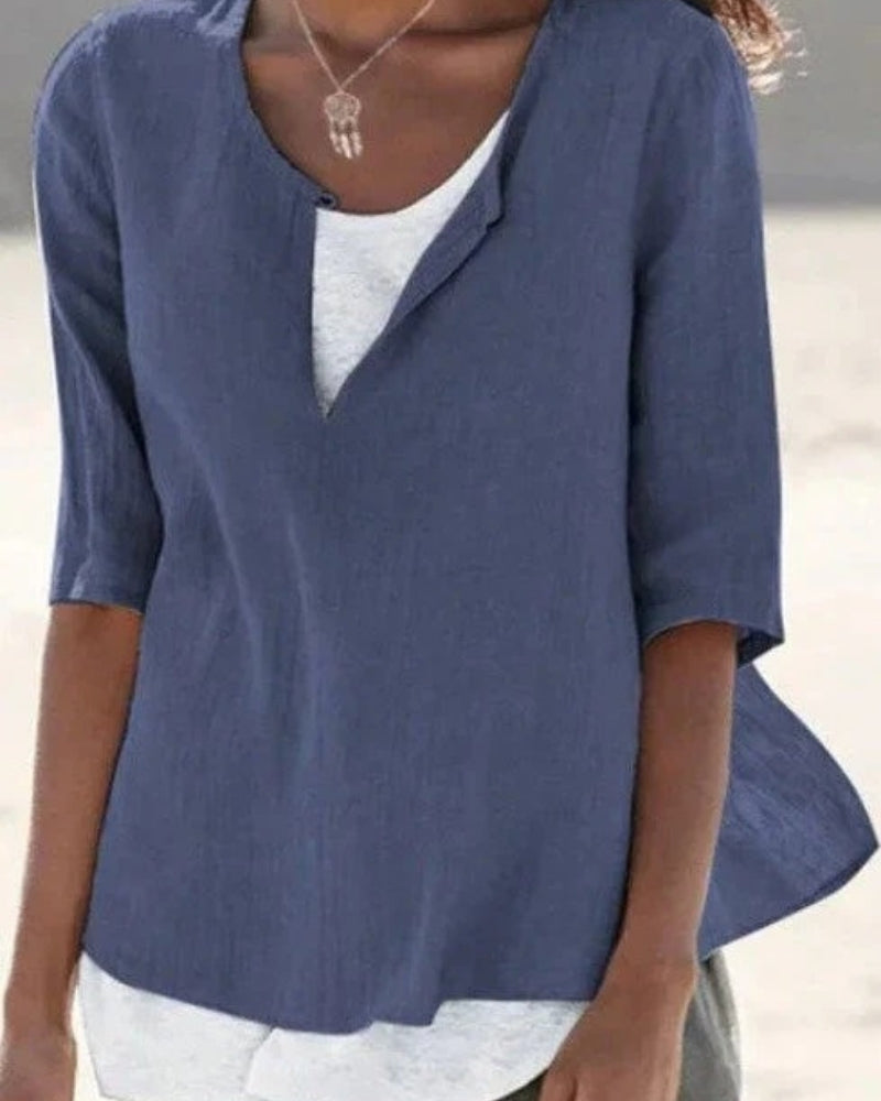 Damen Sommerbluse mit Lagenoptik – Leichte Bluse für Alltag, Freizeit und gepflegte Sommerlooks