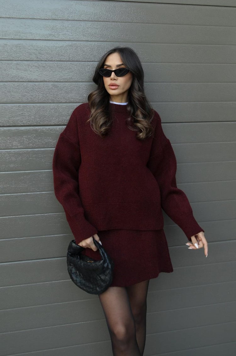 Damen Strick-Set aus Pullover & Minirock | Moderner Cozy-Look für Stil & Komfort