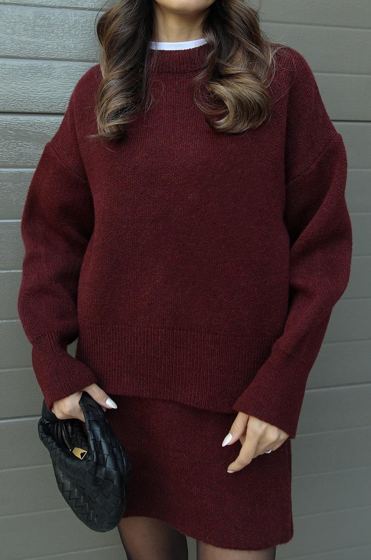 Damen Strick-Set aus Pullover & Minirock | Moderner Cozy-Look für Stil & Komfort