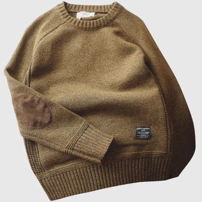 Herren Strickpullover mit Ellbogenpatches | Klassischer Stil trifft auf langlebigen Komfort