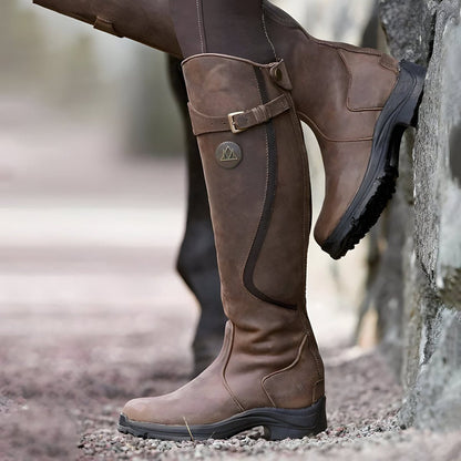 Damen Stiefel | Kniehohe Reitstiefel im klassischen Stil für Herbst und Winter