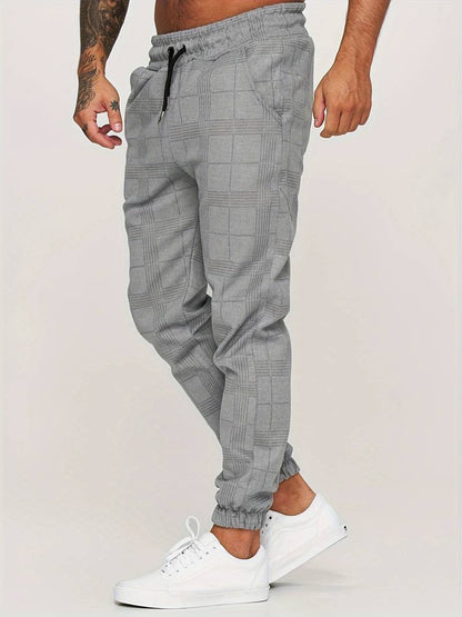 Henry | Herren Jogginghose mit Karomuster | Bequeme Freizeithose mit Kordelzug