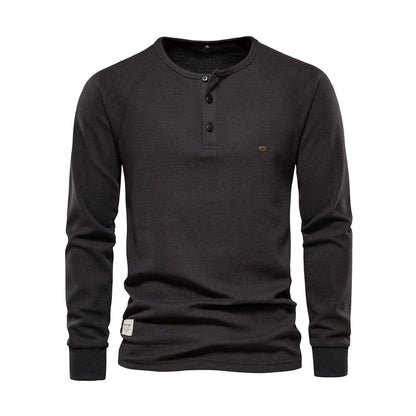 Herren Henley Langarmshirt mit Knopfleiste | Lässig, Atmungsaktiv & Vielseitig