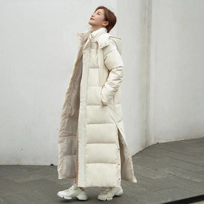 Langer Gesteppter Damen Wintermantel mit Kapuze – Wärmend, Stylisch & Funktional