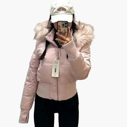 Damen Steppjacke | Kurze Jacke mit Kapuze für kühle Tage
