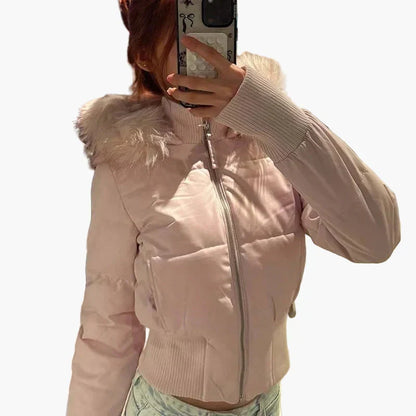 Damen Steppjacke | Kurze Jacke mit Kapuze für kühle Tage