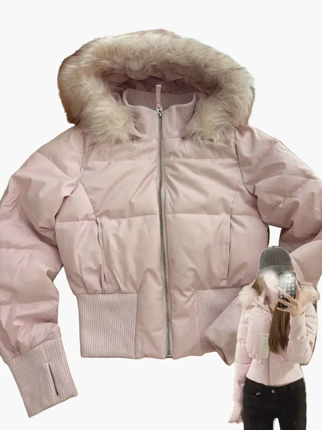 Damen Steppjacke | Kurze Jacke mit Kapuze für kühle Tage