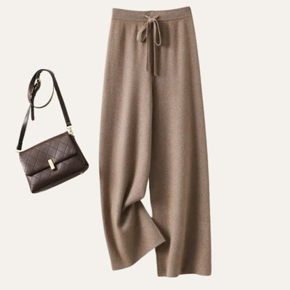 Damen Wollhose mit weitem Bein aus Merinowolle – Komfort Hose für Alltag und kühle Tage