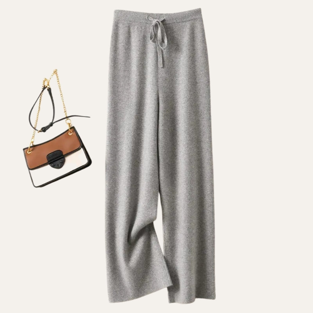 Damen Wollhose mit weitem Bein aus Merinowolle – Komfort Hose für Alltag und kühle Tage