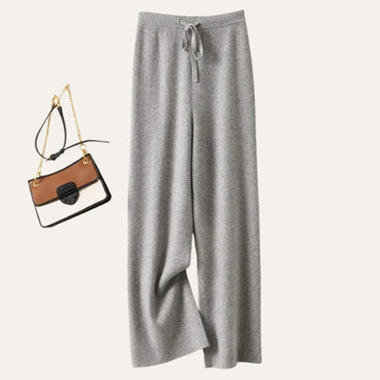 Damen Wollhose mit weitem Bein aus Merinowolle – Komfort Hose für Alltag und kühle Tage