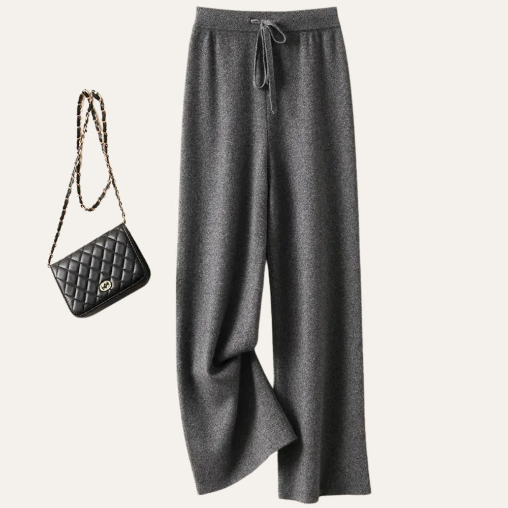 Damen Wollhose mit weitem Bein aus Merinowolle – Komfort Hose für Alltag und kühle Tage