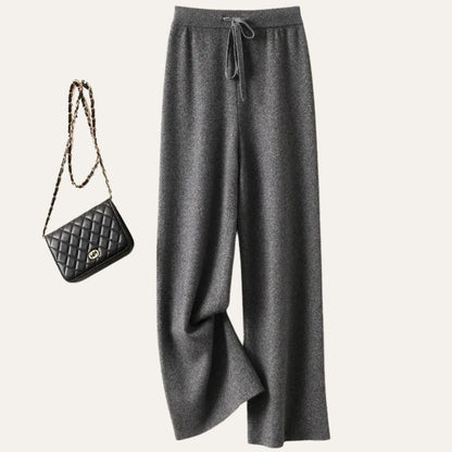 Damen Wollhose mit weitem Bein aus Merinowolle – Komfort Hose für Alltag und kühle Tage