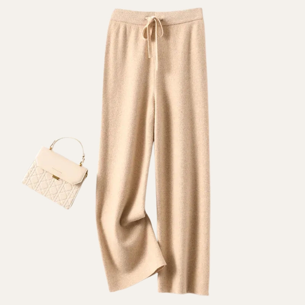 Damen Wollhose mit weitem Bein aus Merinowolle – Komfort Hose für Alltag und kühle Tage