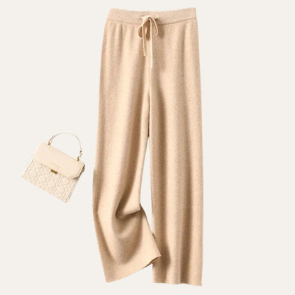 Damen Wollhose mit weitem Bein aus Merinowolle – Komfort Hose für Alltag und kühle Tage