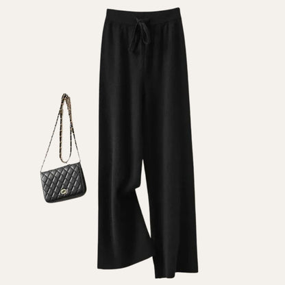 Damen Wollhose mit weitem Bein aus Merinowolle – Komfort Hose für Alltag und kühle Tage