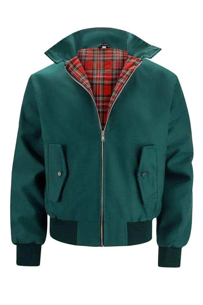 Bomberjacke Herren | Klassischer Stehkragen mit Karofutter für modernen Look