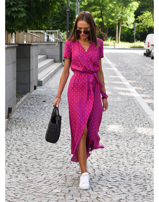 Wickel-Midikleid mit V-Ausschnitt – Feminin, Leicht & Sommerlich