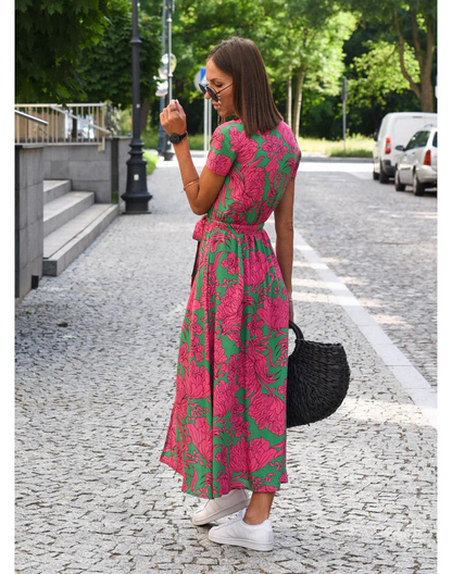 Wickel-Midikleid mit V-Ausschnitt – Feminin, Leicht & Sommerlich
