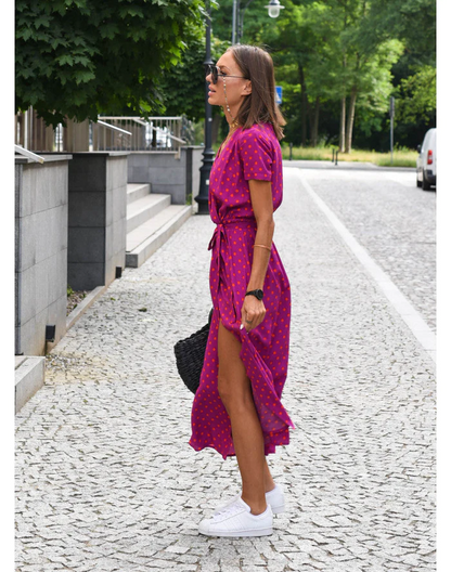 Wickel-Midikleid mit V-Ausschnitt – Feminin, Leicht & Sommerlich