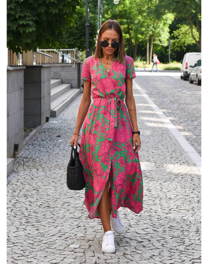 Wickel-Midikleid mit V-Ausschnitt – Feminin, Leicht & Sommerlich