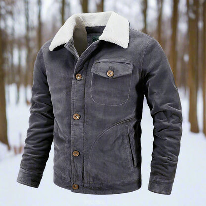 Newton | Herren Cordjacke im klassischen Fit mit Shearling-Kragen, Knöpfen & Taschen