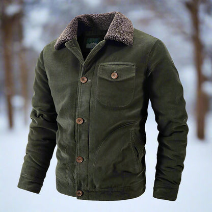 Newton | Herren Cordjacke im klassischen Fit mit Shearling-Kragen, Knöpfen & Taschen