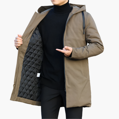 Cedric | Herren Winterjacke mit Kapuze & Reißverschluss | Modern, Wind- und Wasserdicht für Herbst & Winter