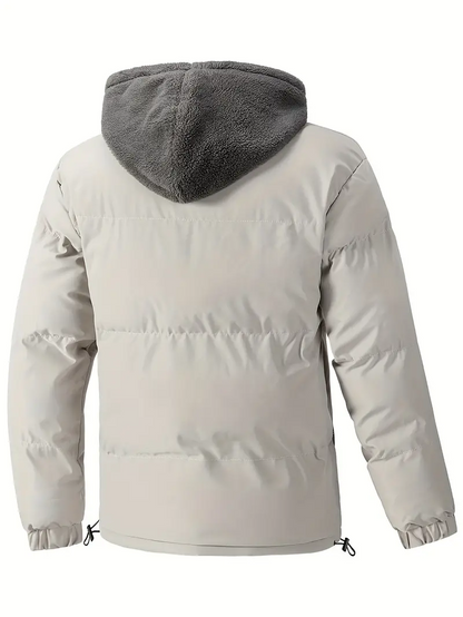 Ludrich | Herren Puffer Winterjacke mit Kapuze, wasserabweisend, Fleece gefüttert & Outdoor Design