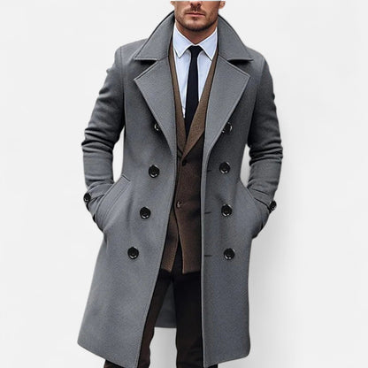 Herren Strukturierter Mantel mit Klassischem Revers – Stilvoll, Warm & Vielseitig für Herbst & Winter