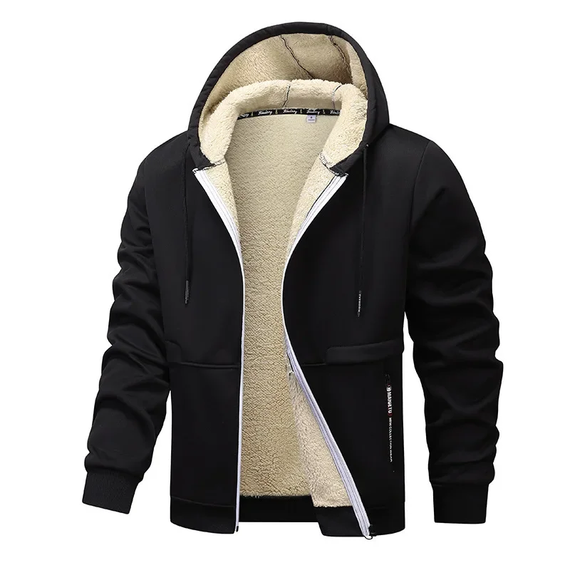Maxilon – Herren Fleece Hoodie Jacke mit Sherpa-Futter, Relaxed Fit & Kapuze, warme Übergangsjacke mit Reißverschluss