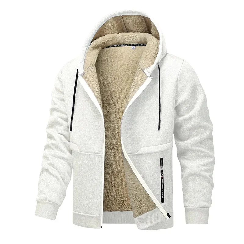 Maxilon – Herren Fleece Hoodie Jacke mit Sherpa-Futter, Relaxed Fit & Kapuze, warme Übergangsjacke mit Reißverschluss