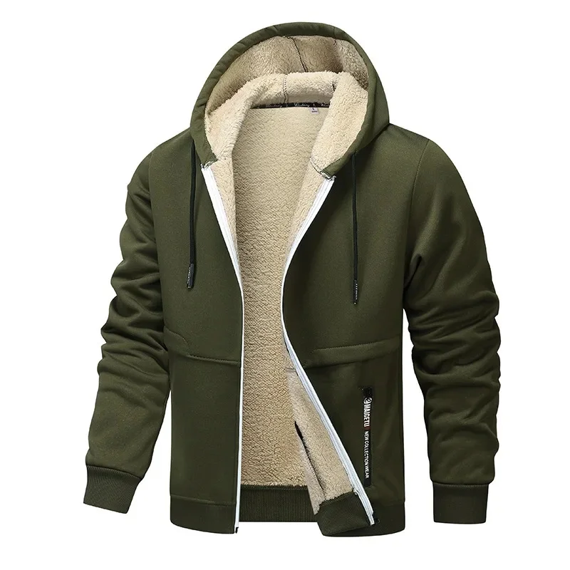 Maxilon – Herren Fleece Hoodie Jacke mit Sherpa-Futter, Relaxed Fit & Kapuze, warme Übergangsjacke mit Reißverschluss
