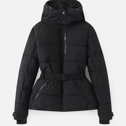Damen Steppjacke mit Kapuze & Tailliertem Schnitt – Warm, Funktional & Feminin
