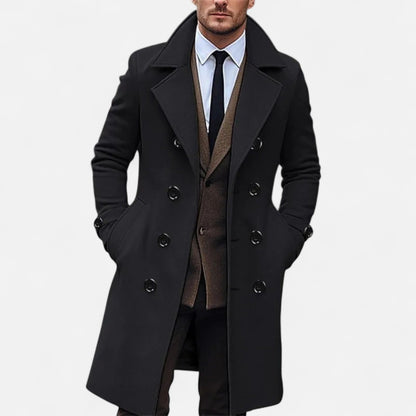 Herren Strukturierter Mantel mit Klassischem Revers – Stilvoll, Warm & Vielseitig für Herbst & Winter