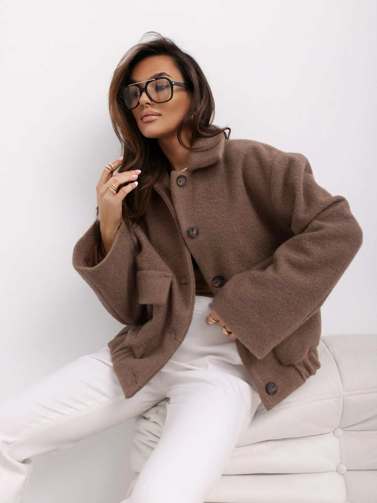Damen Kurzjacke mit großen Taschen | Stylische Übergangsjacke für Alltag & Stadt