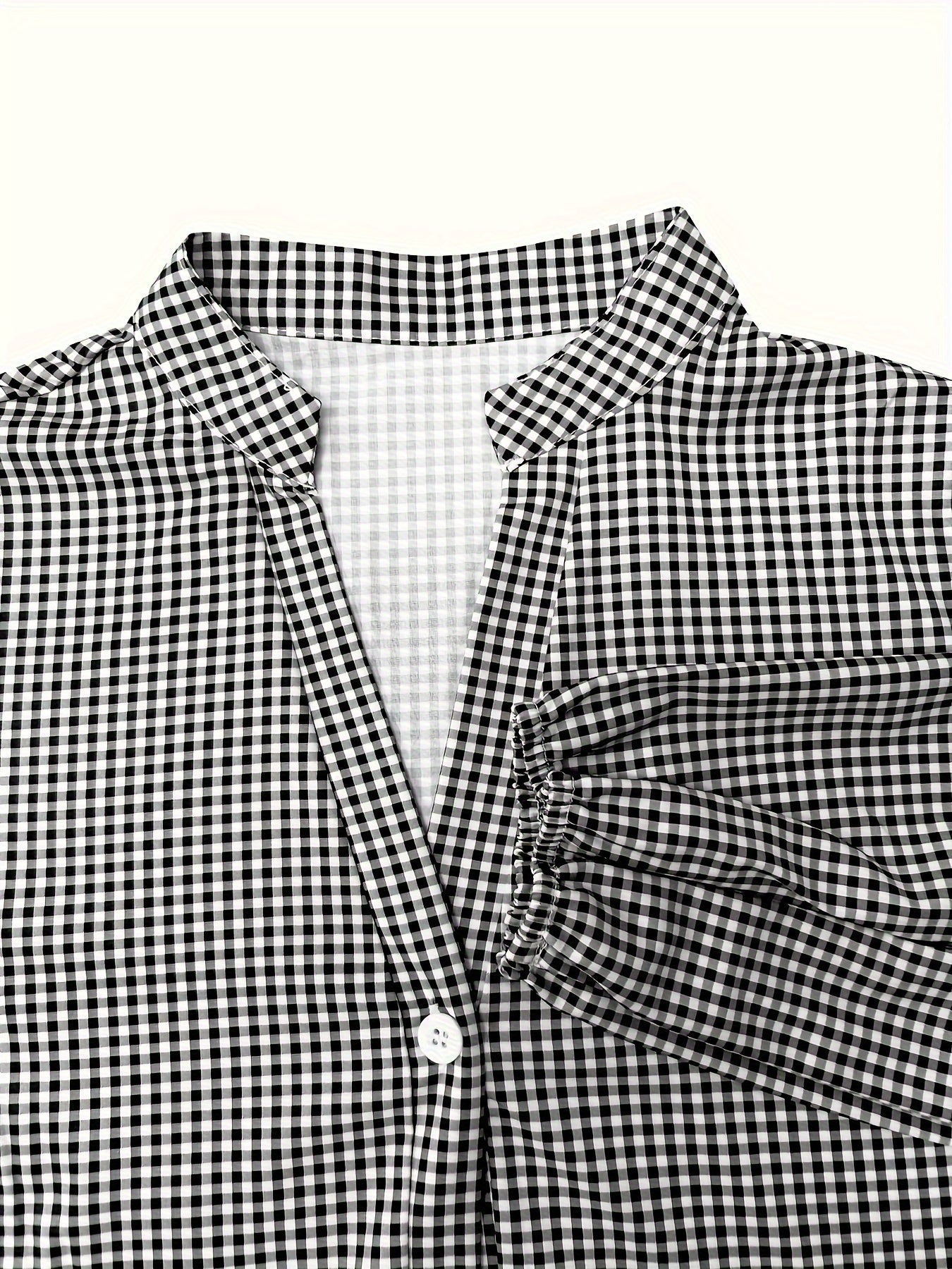 Loise | Sommerliches Leinenkleid mit Karomuster und 3/4 Bischofsärmeln für Damen