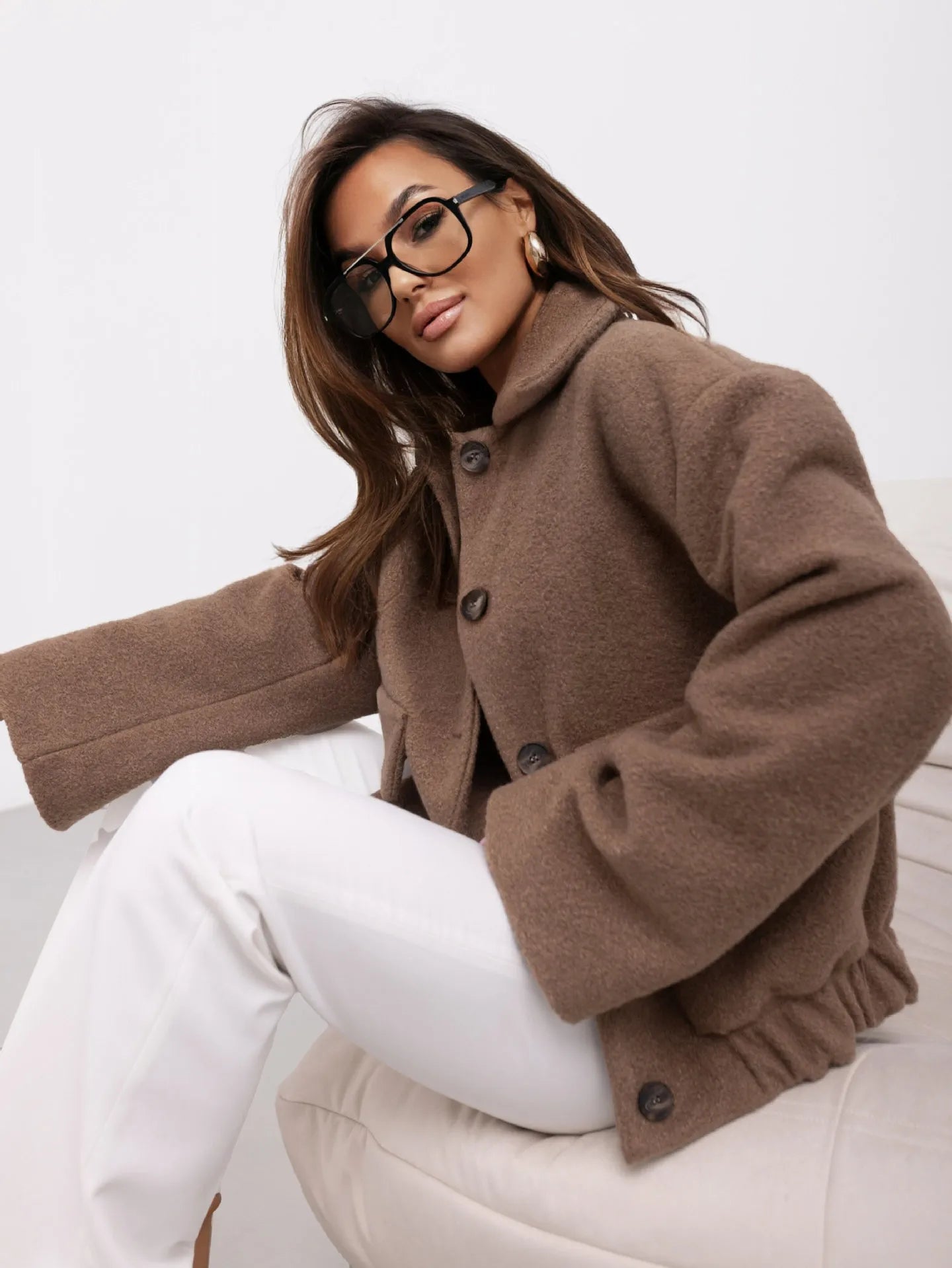 Damen Kurzjacke mit großen Taschen | Stylische Übergangsjacke für Alltag & Stadt