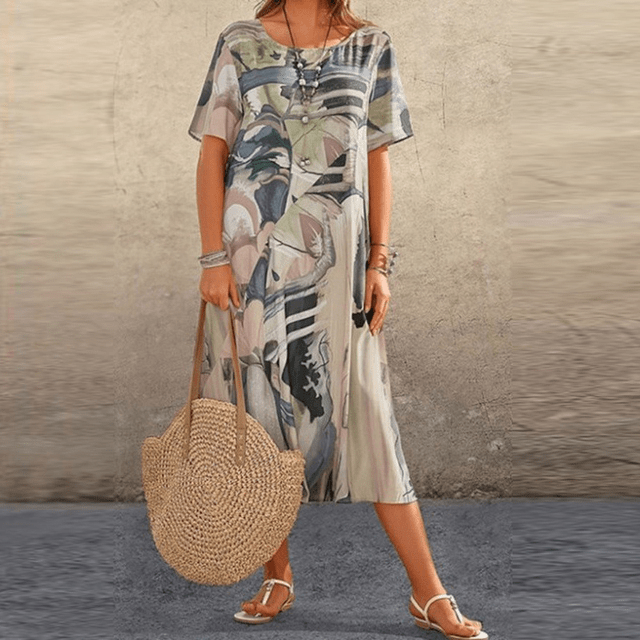 Damen Blumenkleid – Elegantes Sommerkleid mit Femininer Silhouette