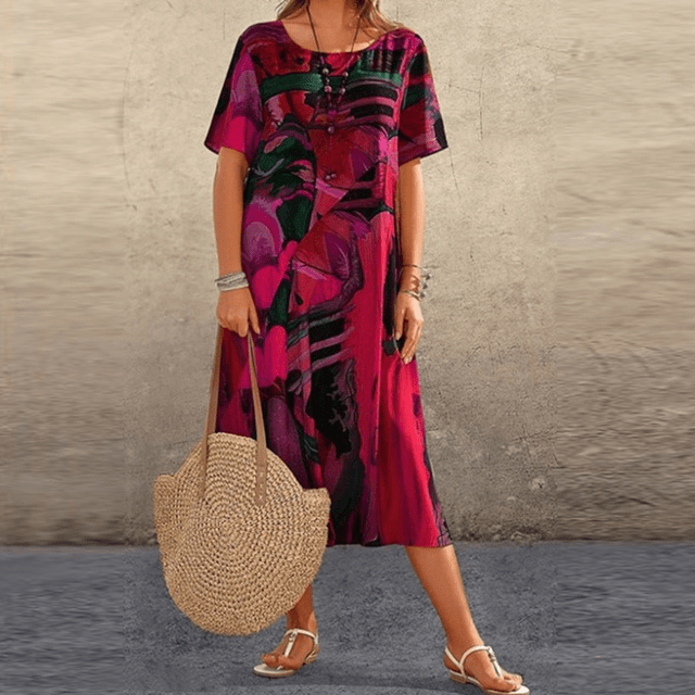 Damen Blumenkleid – Elegantes Sommerkleid mit Femininer Silhouette