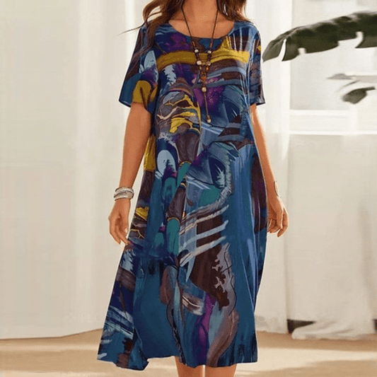 Damen Blumenkleid – Elegantes Sommerkleid mit Femininer Silhouette