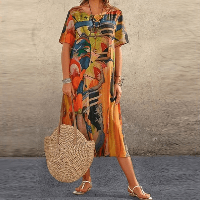 Damen Blumenkleid – Elegantes Sommerkleid mit Femininer Silhouette