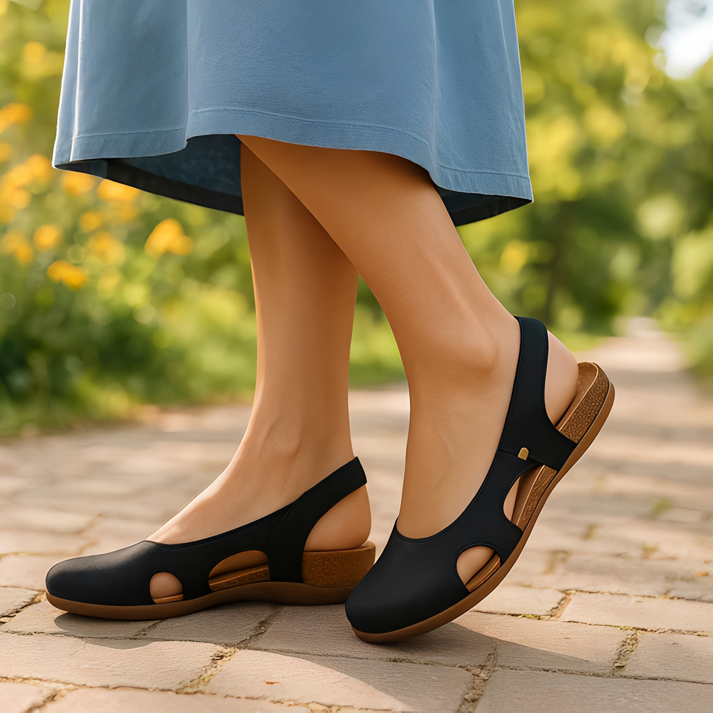 Damen Sandalen – Komfortsandalen mit ergonomischer Sohle & verstellbaren Riemen