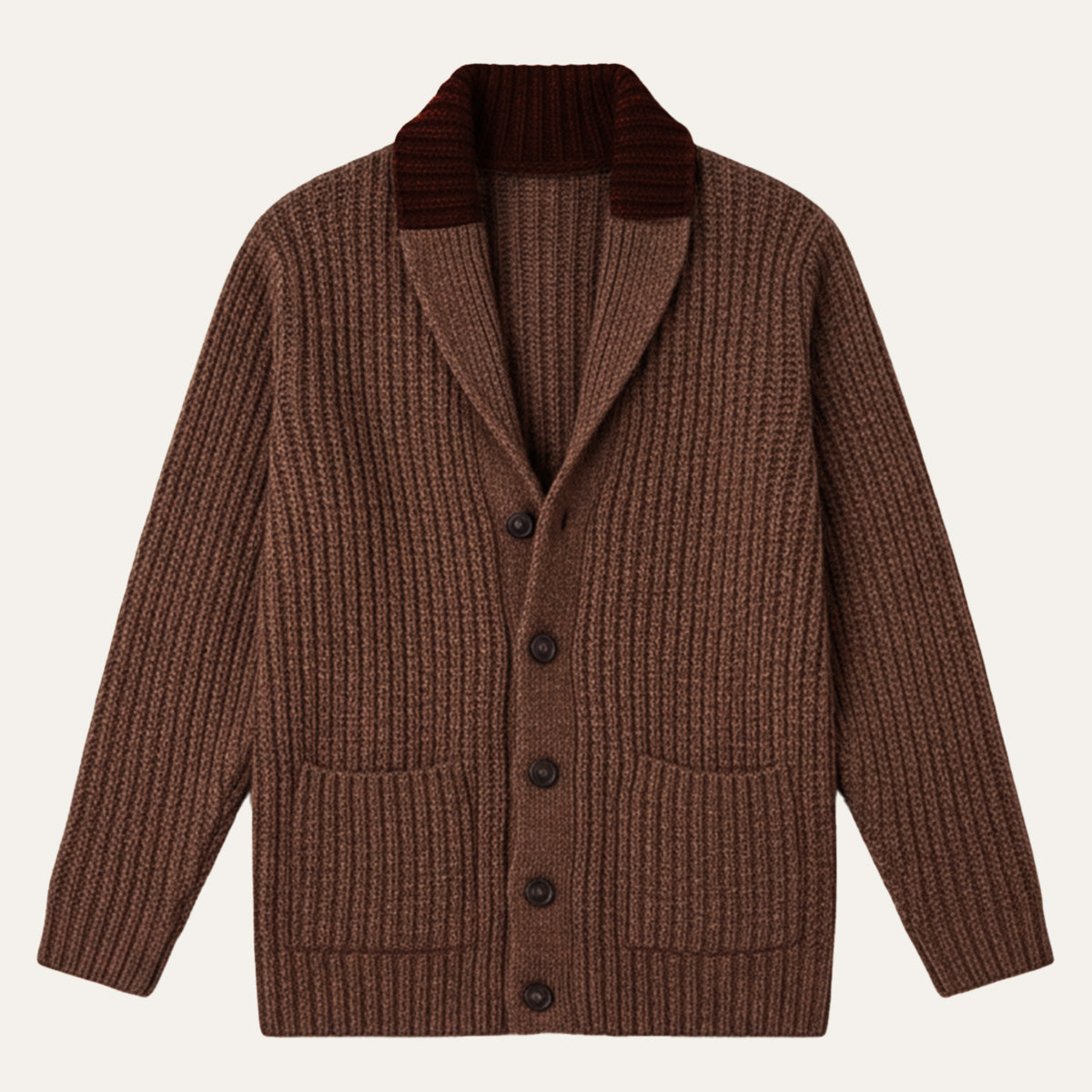 Strukturierter Herren Strickcardigan mit Reverskragen – Warm, Stilvoll & Vielseitig Kombinierbar